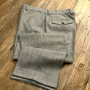 Wool dress pants with partial interior lining for comfort